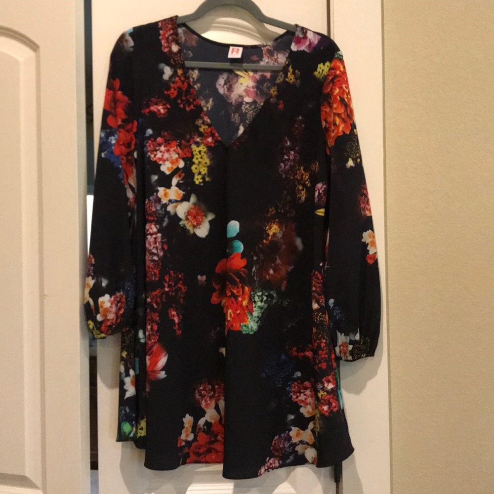A floral shirt dress